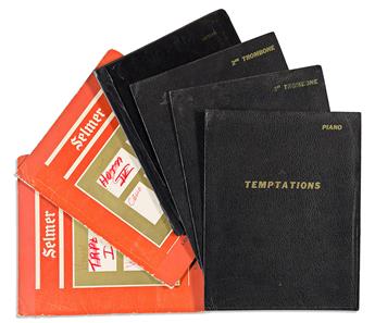 (MUSIC.) Collection of band arrangements for the Temptations and other artists, and related memorabilia.